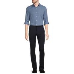 Discount 🎁 Murano Slim-Fit Dot Print Performance Stretch Long-Sleeve Woven Shirt Blue/red 🥰 -Murano Shop unnamed file 1018