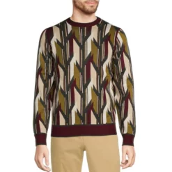 Best deal ⭐ Murano Geo Jacquard Crew Neck Sweater Black ✨