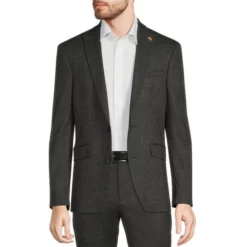 Hot Sale 🛒 Murano Intergalactic Collection Slim-Fit Dobby Suit Separates Blazer Black 😉
