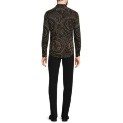Cheapest ❤️ Murano Intergalactic Collection Slim-Fit Geode Print Long-Sleeve Woven ✨ Shirt Black 🎁 -Murano Shop unnamed file 1052
