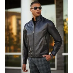 Hot Sale 😀 Murano Leather Side Rib Jacket Black 🎁 -Murano Shop unnamed file 1064