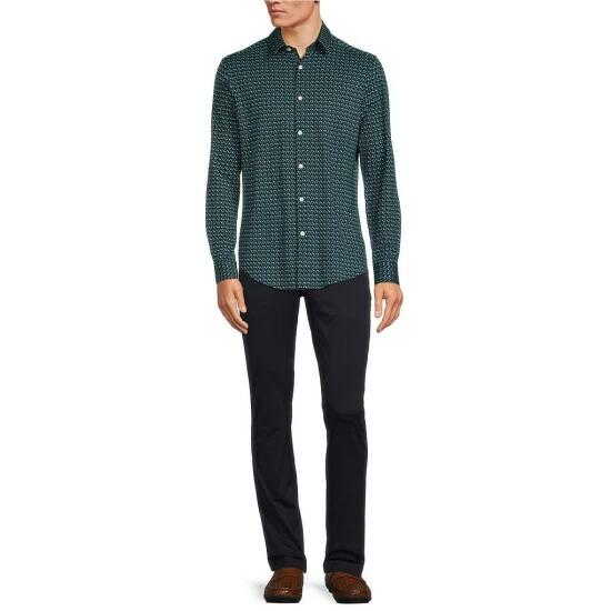 Promo ✨ Murano Slim-Fit Star Print Performance Stretch Long-Sleeve Woven 🤩 Shirt Midnight Blue ❤️ 6 Promo ✨ Murano Slim-Fit Star Print Performance Stretch Long-Sleeve Woven 🤩 Shirt Midnight Blue ❤️ - Image 6