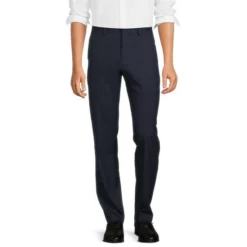Cheapest 💯 Murano Alex Slim-Fit Flat Front Plaid ⭐ Dress Pants Navy ⌛