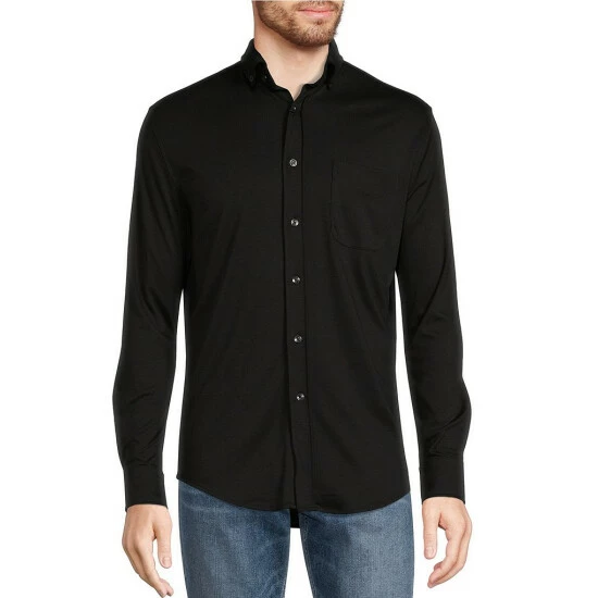 Coupon π₯° Murano Liquid Luxury Solid Long-Sleeve Coatfront Shirt Black 𧨠5 Coupon π₯° Murano Liquid Luxury Solid Long-Sleeve Coatfront Shirt Black 𧨠- Image 5