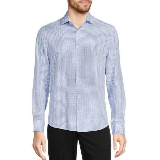 Best Pirce π Murano Slim-Fit Grid Print Performance Stretch Long-Sleeve Woven Shirt White π 1 Best Pirce π Murano Slim-Fit Grid Print Performance Stretch Long-Sleeve Woven Shirt White π
