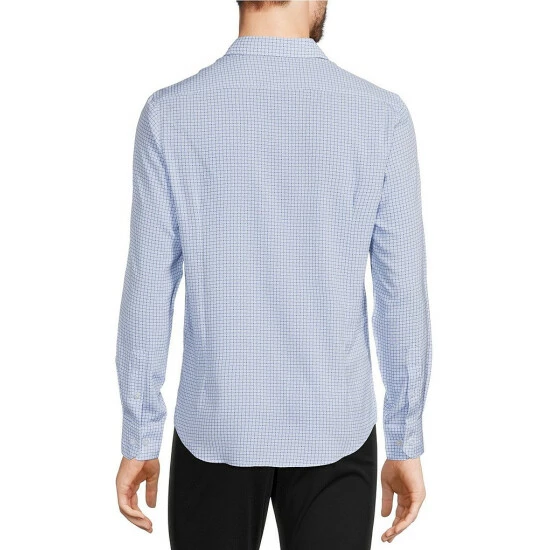 Best Pirce π Murano Slim-Fit Grid Print Performance Stretch Long-Sleeve Woven Shirt White π 2 Best Pirce π Murano Slim-Fit Grid Print Performance Stretch Long-Sleeve Woven Shirt White π - Image 2