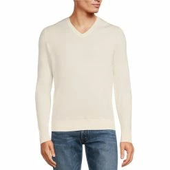Deals 🌟 Murano Performance Solid V-Neck Sweater Green ✔️