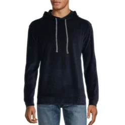 Best Sale 😉 Murano Long-Sleeve Velour Lounge Hoodie Dark Navy ✨