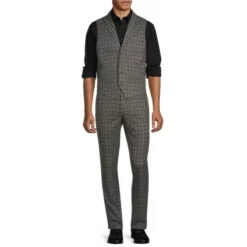 Promo ✔️ Murano Suit Separates Plaid Shawl Vest Burgundy ⭐ -Murano Shop unnamed file 1175