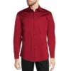 Discount 🔥 Murano Classic-Fit Solid Sateen Long-Sleeve Woven Shirt Cherry 🔥