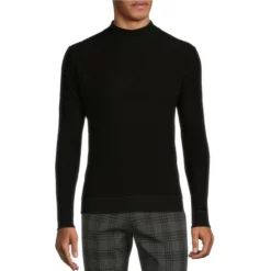 Buy ✔️ Murano Intergalactic Collection Shawl Collar Cable Knit Sweater Black 👍