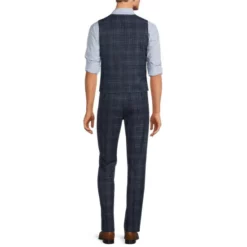 Discount 👏 Murano 5-Button Plaid Vest Navy ⌛ -Murano Shop unnamed file 1198