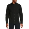 Brand new ⭐ Murano Electric Jungle Collection Slim-Fit Solid Long-Sleeve Embossed Woven Shirt Black ⌛