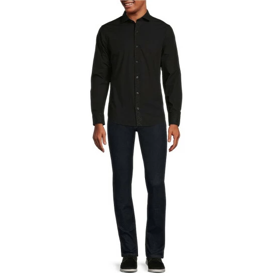 Brand new ⭐ Murano Electric Jungle Collection Slim-Fit Solid Long-Sleeve Embossed Woven Shirt Black ⌛ 3 Brand new ⭐ Murano Electric Jungle Collection Slim-Fit Solid Long-Sleeve Embossed Woven Shirt Black ⌛ - Image 3