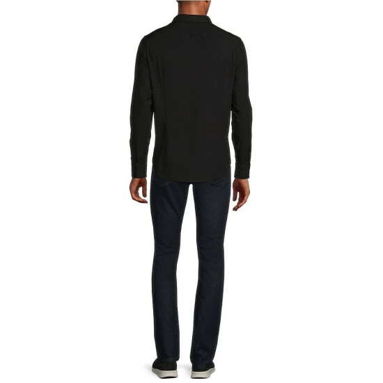 Brand new ⭐ Murano Electric Jungle Collection Slim-Fit Solid Long-Sleeve Embossed Woven Shirt Black ⌛ 4 Brand new ⭐ Murano Electric Jungle Collection Slim-Fit Solid Long-Sleeve Embossed Woven Shirt Black ⌛ - Image 4