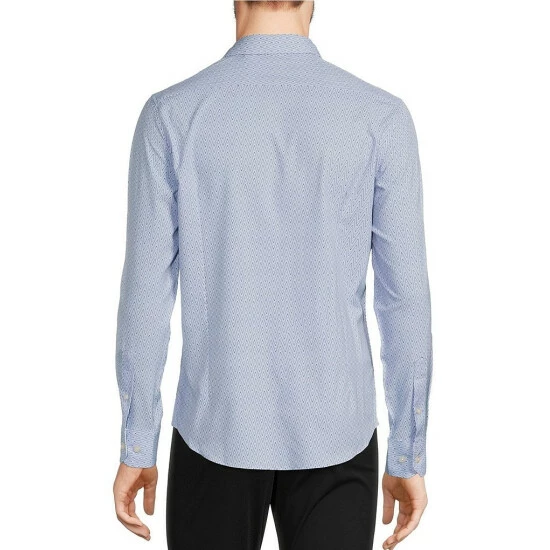 Brand new π Murano Big & Tall Slim-Fit Zigzag Print Performance Stretch Long-Sleeve Woven Shirt Blue π 2 Brand new π Murano Big & Tall Slim-Fit Zigzag Print Performance Stretch Long-Sleeve Woven Shirt Blue π - Image 2