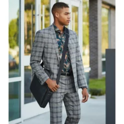 Budget ✨ Murano Electric Jungle Collection Slim-Fit Neon Floral Print Long-Sleeve Woven 🧨 Shirt Dark Navy 👏 -Murano Shop unnamed file 1227