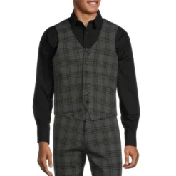 Best Pirce βοΈ Murano Plaid Patch Pocket Suit Separates Vest Green β