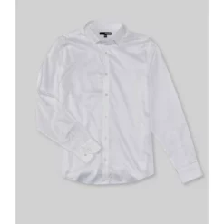 Flash Sale βοΈ Murano Archive Collection Slim-Fit Tossed Grid Jacquard Long-Sleeve Woven π Shirt White π