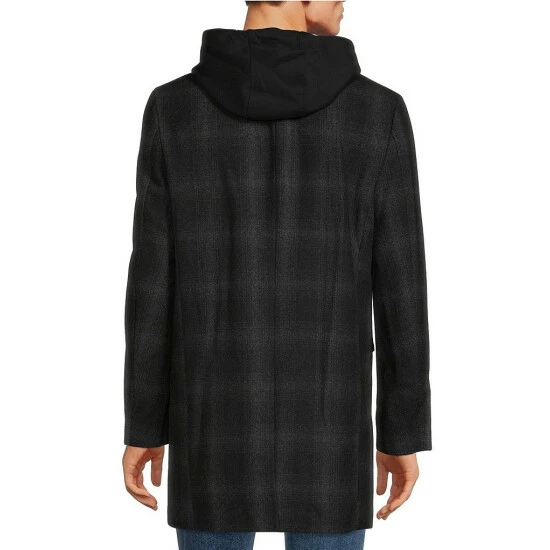 Promo π Murano Plaid Wool Coat Charcoal π 2 Promo π Murano Plaid Wool Coat Charcoal π - Image 2