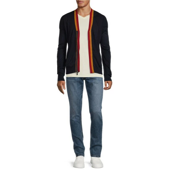 New π Murano Brooklyn Collection Contrast Full Zip Cardigan Sweater Navy π 3 New π Murano Brooklyn Collection Contrast Full Zip Cardigan Sweater Navy π - Image 3