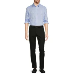 Promo 🥰 Murano Paisley Pattern Jacquard Long-Sleeve Woven Shirt Light Blue ⌛ -Murano Shop unnamed file 1279