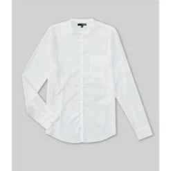 Discount β¨ Murano Archive Collection Slim-Fit Mandarin Collar Long-Sleeve Woven π Shirt Dark Navy βοΈ