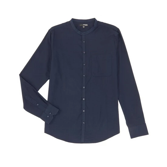 Discount β¨ Murano Archive Collection Slim-Fit Mandarin Collar Long-Sleeve Woven π Shirt Dark Navy βοΈ 3 Discount β¨ Murano Archive Collection Slim-Fit Mandarin Collar Long-Sleeve Woven π Shirt Dark Navy βοΈ - Image 3