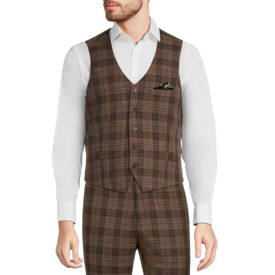 Discount π Murano Plaid 5-Button Welt Suit Separates Vest Brown β¨ 1 Discount π Murano Plaid 5-Button Welt Suit Separates Vest Brown β¨
