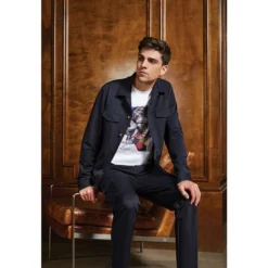 Outlet ✨ Murano Archive Collection Slim-Fit Worker Jacket Dark Navy 🔔 -Murano Shop unnamed file 1324