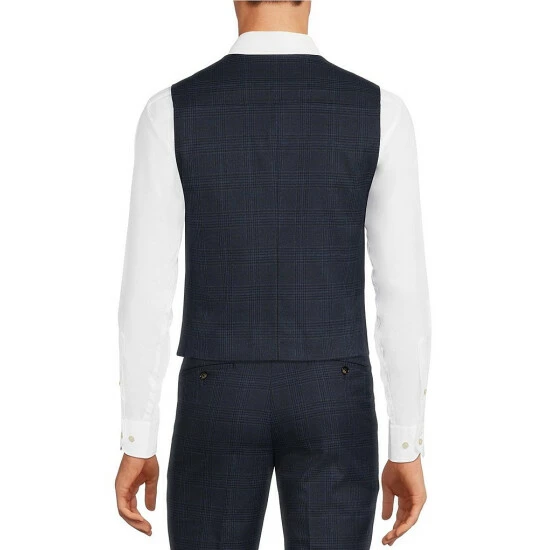 Best Sale ⌛ Murano Plaid Suit Separates Vest Navy ❤️ 2 Best Sale ⌛ Murano Plaid Suit Separates Vest Navy ❤️ - Image 2