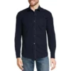 Budget 🎉 Murano Electric Jungle Collection Slim-Fit Solid Long-Sleeve Heat Seal Woven Shirt Dark Navy ❤️
