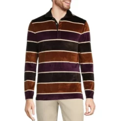 Flash Sale 🧨 Murano Intergalactic Collection Slim-Fit Velour Long-Sleeve Polo Shirt Dark Brown ❤️