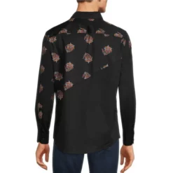 Cheapest 🎁 Murano Sateen Mermaid Pieced Print Long-Sleeve Woven ❤️ Shirt Black ❤️ -Murano Shop unnamed file 1398