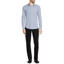 Top 10 😀 Murano Slim-Fit Zigzag Print Performance Stretch Long-Sleeve Woven Shirt Blue 🤩 -Murano Shop unnamed file 1403