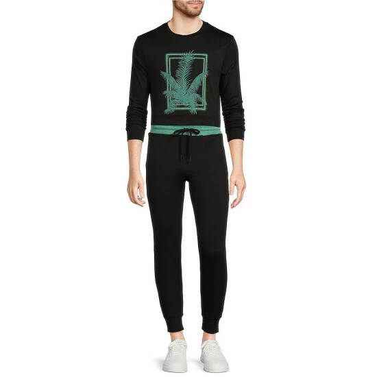Best deal π Murano Electric Jungle Collection Slim-Fit Flocked Fern Long-Sleeve Tee Black β 3 Best deal π Murano Electric Jungle Collection Slim-Fit Flocked Fern Long-Sleeve Tee Black β - Image 3
