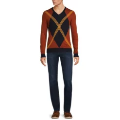 Budget 👍 Murano Archive Collection Argyle V-Neck Sweater Gold 🧨 -Murano Shop unnamed file 1445