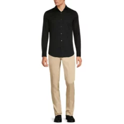 Top 10 💯 Murano Intergalactic Collection Slim-Fit Geode Jacquard Long-Sleeve Woven Shirt Black 🧨 -Murano Shop unnamed file 1449