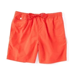 Coupon β€οΈ Murano Solid 6#double; Inseam Swim Trunks Red Orange π