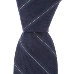 Cheapest ⌛ Murano Thin Texture Stripe Narrow 2 3/4#double; Silk Tie Navy 🔔