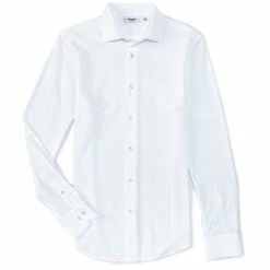 Discount ✨ Murano Collezione Canclini Slim-Fit Solid Long-Sleeve Techno Woven 👏 Shirt White 😀 -Murano Shop unnamed file 212