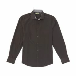 Hot Sale 😉 Murano Slim-Fit Solid Performance Stretch Long-Sleeve Woven ✨ Shirt Navy ✨ -Murano Shop unnamed file 220