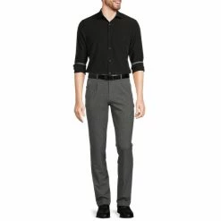 Hot Sale 😉 Murano Slim-Fit Solid Performance Stretch Long-Sleeve Woven ✨ Shirt Navy ✨ -Murano Shop unnamed file 223