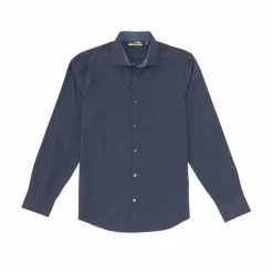 Hot Sale 😉 Murano Slim-Fit Solid Performance Stretch Long-Sleeve Woven ✨ Shirt Navy ✨ -Murano Shop unnamed file 224