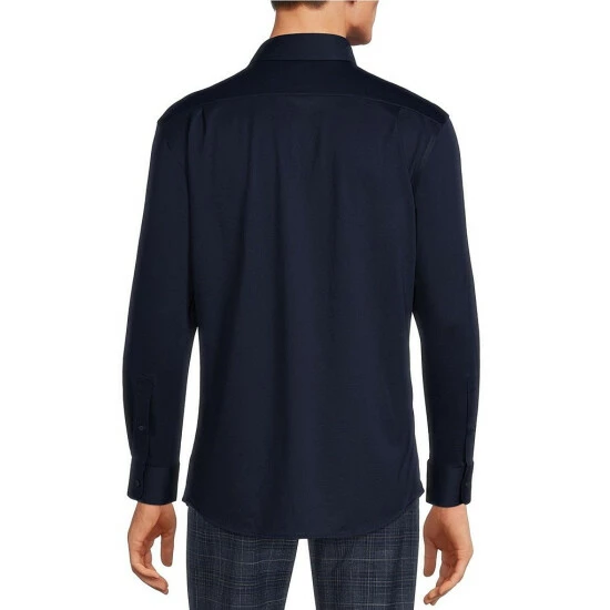 Promo ✨ Murano Non-Iron Slim Fit Spread Collar Cool Max Knit ⌛ Dress Shirt White ⭐ 2 Promo ✨ Murano Non-Iron Slim Fit Spread Collar Cool Max Knit ⌛ Dress Shirt White ⭐ - Image 2