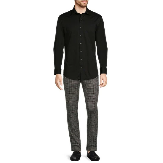 Promo ✨ Murano Non-Iron Slim Fit Spread Collar Cool Max Knit ⌛ Dress Shirt White ⭐ 7 Promo ✨ Murano Non-Iron Slim Fit Spread Collar Cool Max Knit ⌛ Dress Shirt White ⭐ - Image 7