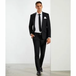 New ❤️ Murano Big & Tall Wardrobe Essentials Regular-Fit Flat-Front TekFit Waistband Suit Separates 🎁 Dress Pants Black ❤️ -Murano Shop unnamed file 267