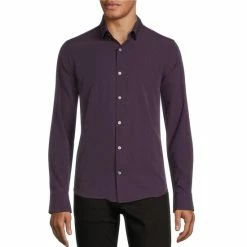 Best deal ✨ Murano Slim-Fit Solid Performance Stretch Long-Sleeve Woven Shirt Charcoal 👍 -Murano Shop unnamed file 300