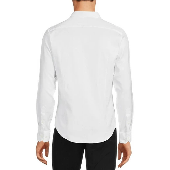 Hot Sale ⌛ Murano Wardrobe Essentials Long-Sleeve Slim-Fit Textured Spread-Collar Sportshirt Dark Navy ✔️ 3 Hot Sale ⌛ Murano Wardrobe Essentials Long-Sleeve Slim-Fit Textured Spread-Collar Sportshirt Dark Navy ✔️ - Image 3