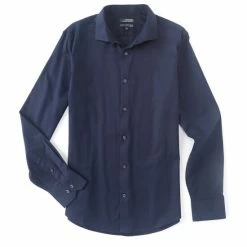 Hot Sale ⌛ Murano Wardrobe Essentials Long-Sleeve Slim-Fit Textured Spread-Collar Sportshirt Dark Navy ✔️ 19 Hot Sale ⌛ Murano Wardrobe Essentials Long-Sleeve Slim-Fit Textured Spread-Collar Sportshirt Dark Navy ✔️ -Murano Shop unnamed file 405